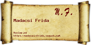 Madacsi Frida névjegykártya